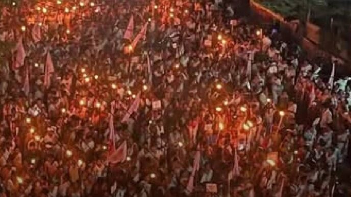 Thousands from Chutia community stage massive protest in Titabar, demand ST status