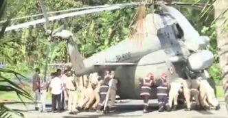 Landing gone wrong: Presidential chopper hits trouble on new helipad
