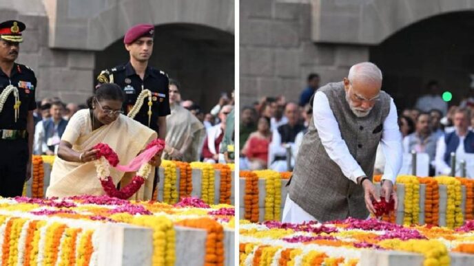 President Murmu, PM Modi pay tributes to Gandhi and Shastri on birth anniversary