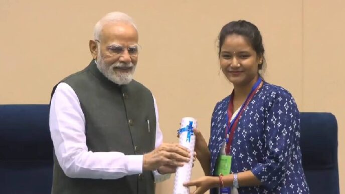 Assam’s Bandita Devi Rabha felicitated by PM Modi for All-India Excellence in Cosmetology