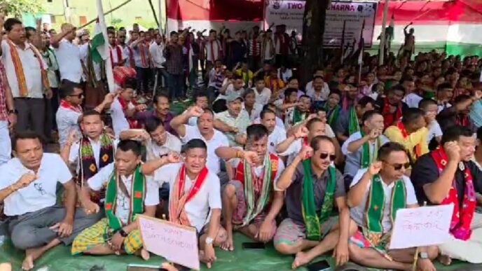 Rabha organisations protest for sixth schedule status for RHAC