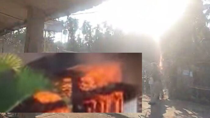 Protesters torch CEM Tuliram Ronghang’s residence after Police firing in West Karbi Anglong