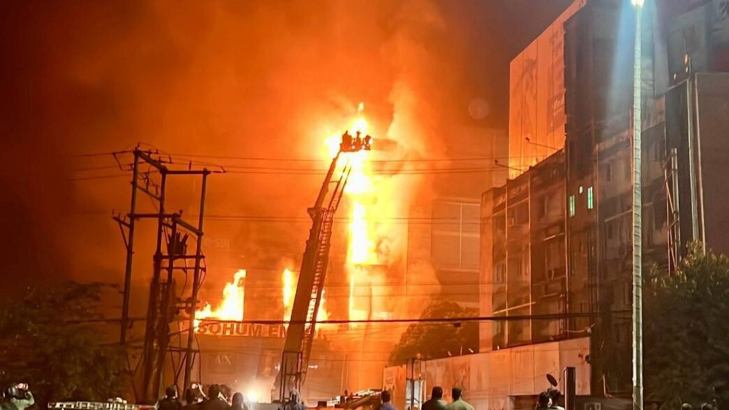 Massive midnight fire guts SOHUM Emporia in Guwahati, SBI offices badly damaged