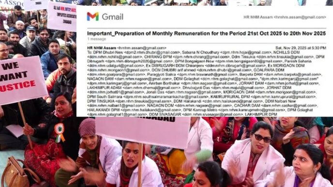 NHM Assam staff shocked as email warns of salary deductions for protests