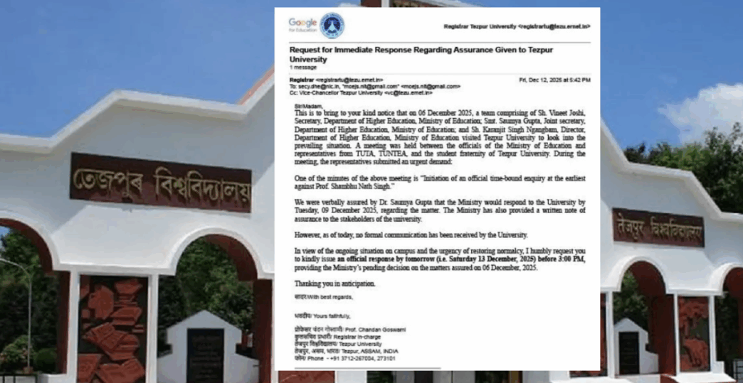 Tezpur University urges Centre to act on enquiry demand amid unrest