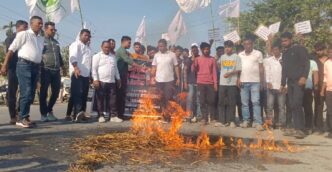 Effigy of Bangladesh PM Yunus burnt by ABMSU in Tamulpur