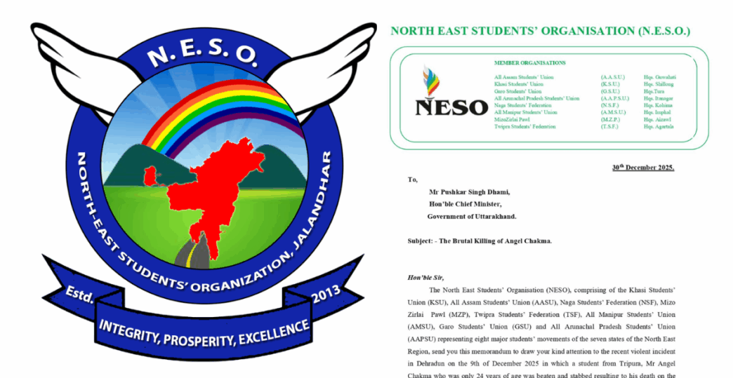 NESO writes to Uttarakhand CM, demands strict action in death of Tripura student Angel Chakma