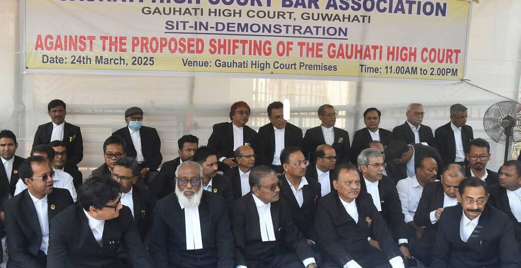 Lawyers sit on hunger strike against proposed shift of Gauhati High Court